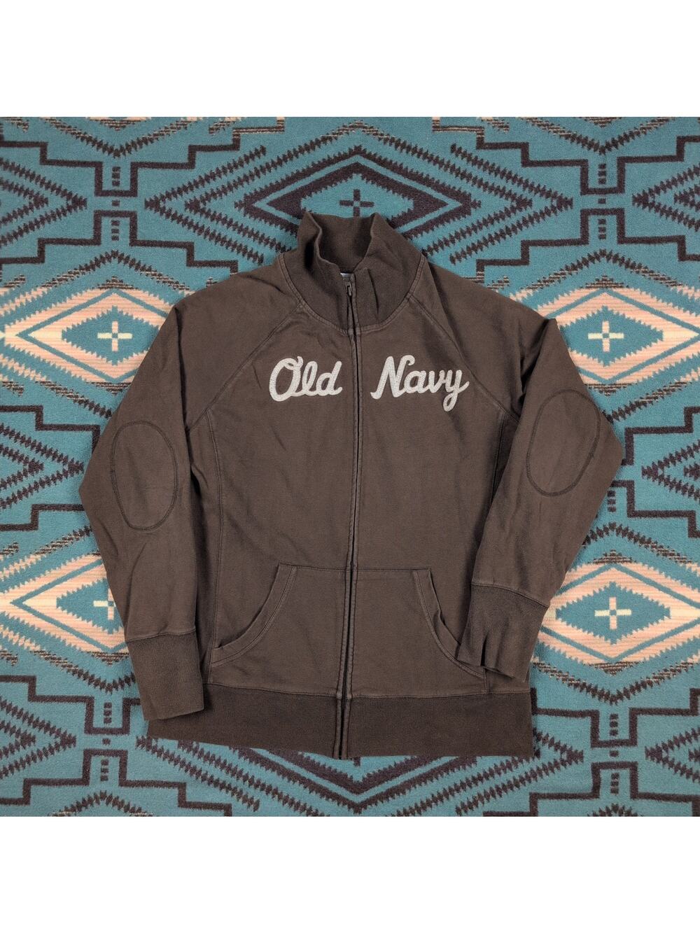 Vintage Old Navy Zip Up Brown Spell Out Jacket Y2K Mall Core Medium / Large